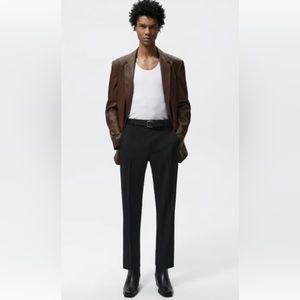 Zara mens faux leather blazer Small